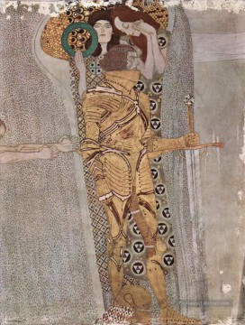 Gustave Klimt œuvres - Der Beethovenfries Wandgemaldeim Sezessionshausin Wienheuteosterr 4 symbolisme Gustav Klimt